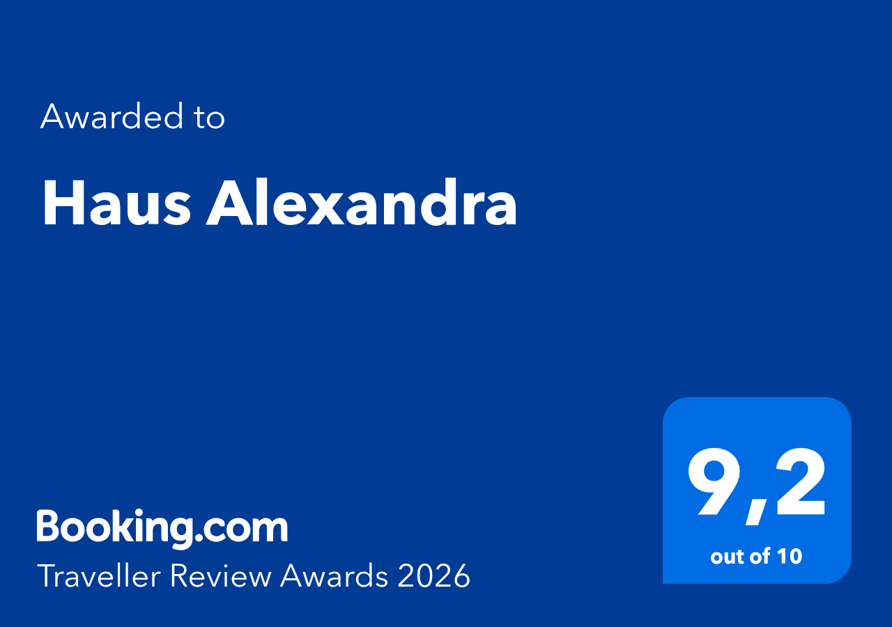 Booking.com Traveller Review Award 2026 Haus Alexandra 9,2